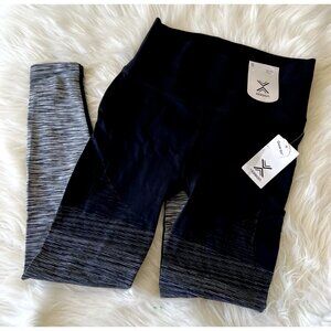 Xersion Quick Dri High Rise Fitted Leggings Ombre Black & White Women's S, NWT